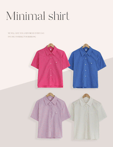 [찐-한컬러감🎨]하리 컬러 반팔셔츠(4color) 핫핑크 딥블루 연보라 포켓 여름셔츠 얇은셔츠 세미크롭 여름아우터 하객룩